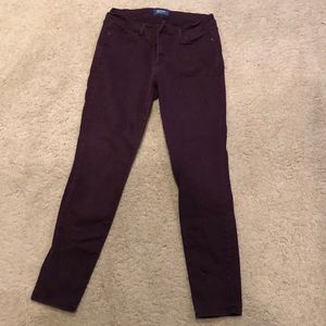 Maroon Skinny Leg Pants